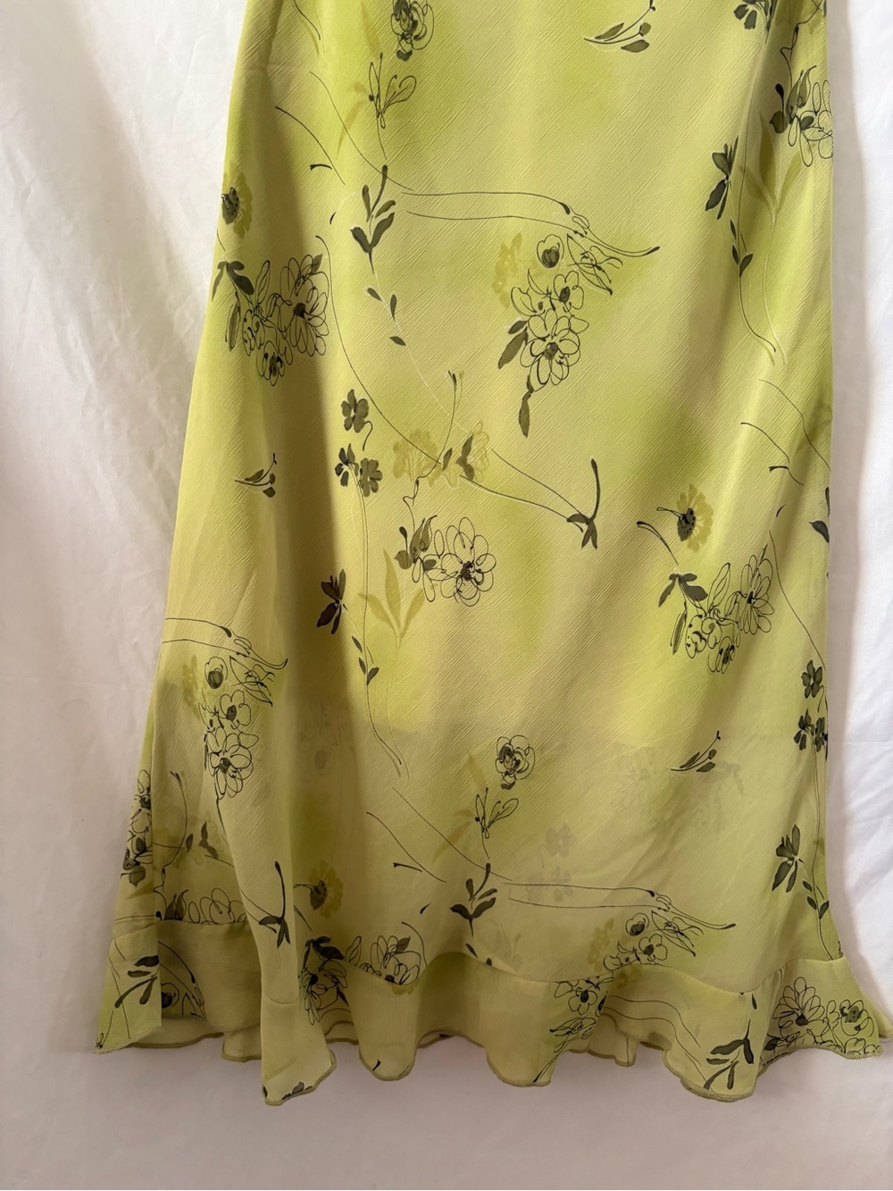 Vintage Y2K green floral midi dress medium small forever 21 2000s - Picture 7 of 10